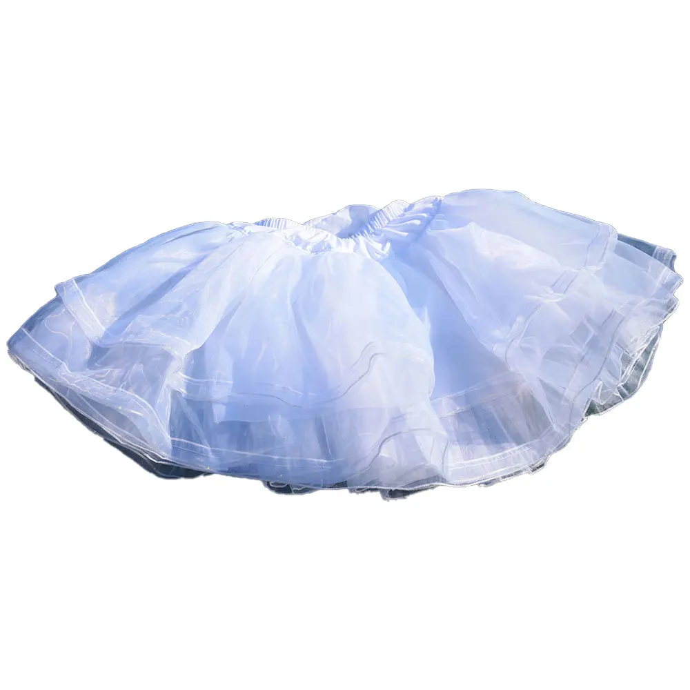 กระโปรงสีขาว, กระโปรงสั้น LED สีขาวสว่าง, กระโปรงเต้นบัลเลต์, กระโปรงเรืองแสงหลายชั้นแบบฟู
