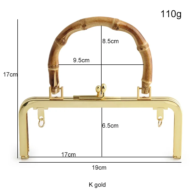 2-10PCS Retro Metal Bamboo Handles For Leather Replacement Purse Kiss Clasp Frame Handbag Shoulder Bags Crossbody Accessories