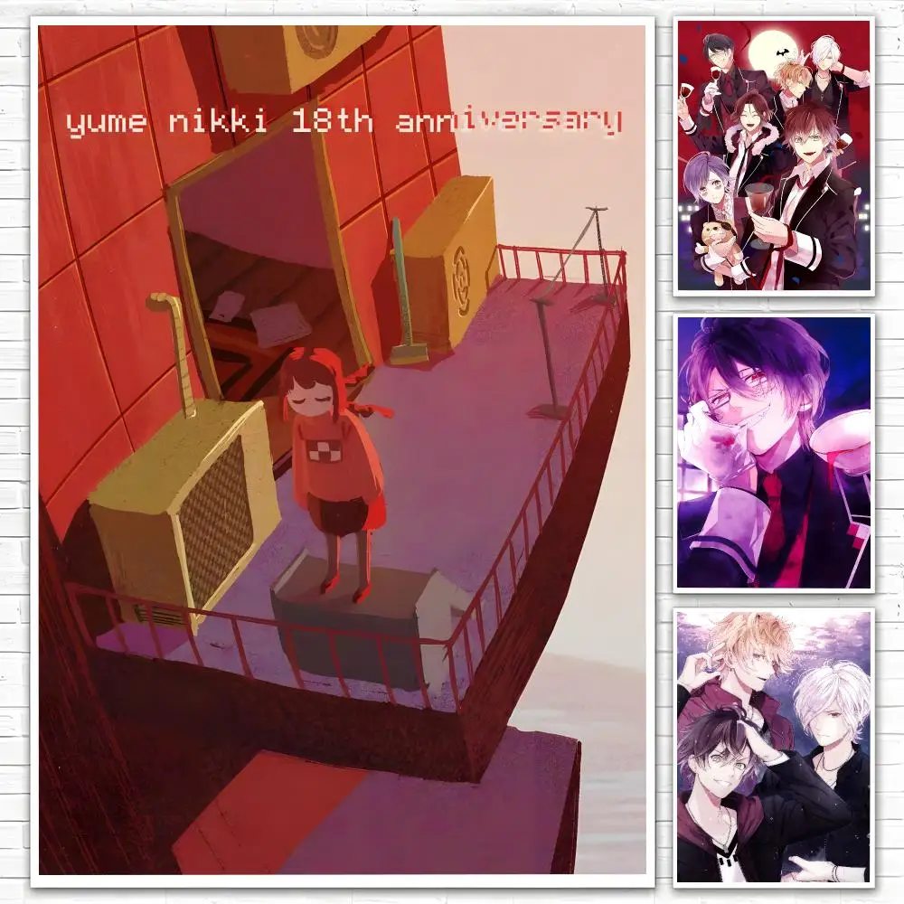 Anime Diabolik Lovers Poster Poster All-match HD Waterproof Self-Adhesive Wall Art Sticker For Home Bedroom