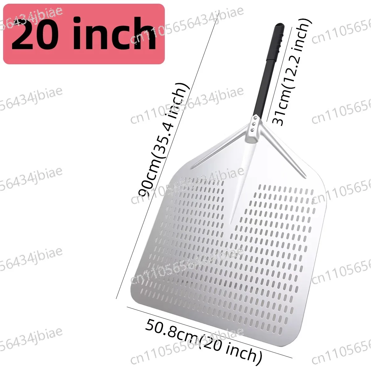 Square Perforated Aluminum Shovel Super Large Pizza Turning Peel with Detachable Long Handle