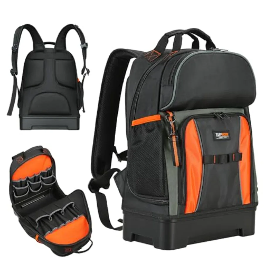 

Tool bag Heavy Duty Storage Bag Multiple Compartments Black and Orange