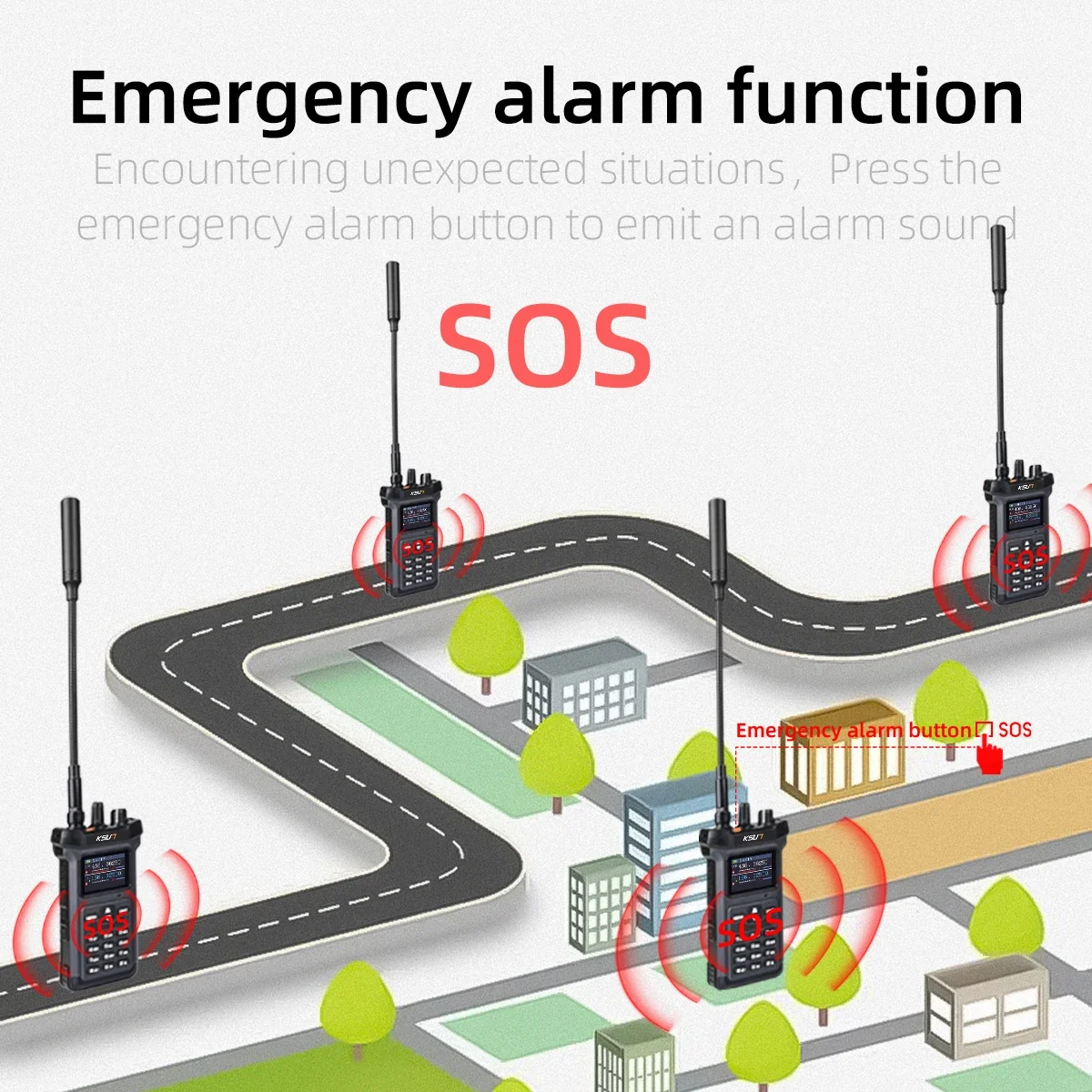B-M KSUN UV119D VHF UHF Dual Band Ham วิทยุไฟฉาย Reverse Charge Intercom Walkie Tokie 20 วัตต์ Walkie Talkie กลางแจ้ง