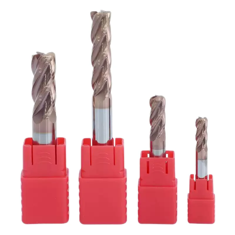 55 °   التنغستن الصلب قاطعة المطحنة 4-حافة قاطع الأنف المستديرة المغلفة كربيد قاطعة المطحنة CNC CNC الثور الأنف القاطع R القاطع