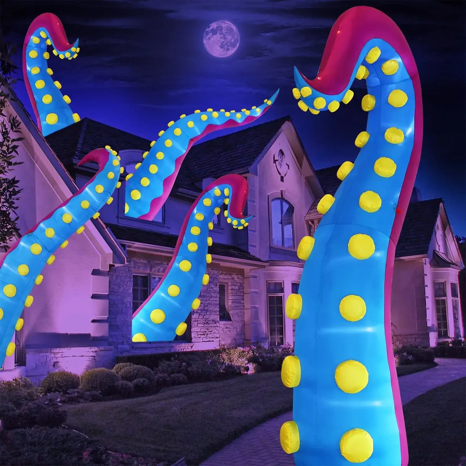 

Halloween Decorations 11.5FT Tall Inflatable Lighted Giant Octopus Tentacle, Octopus Legs with Lights