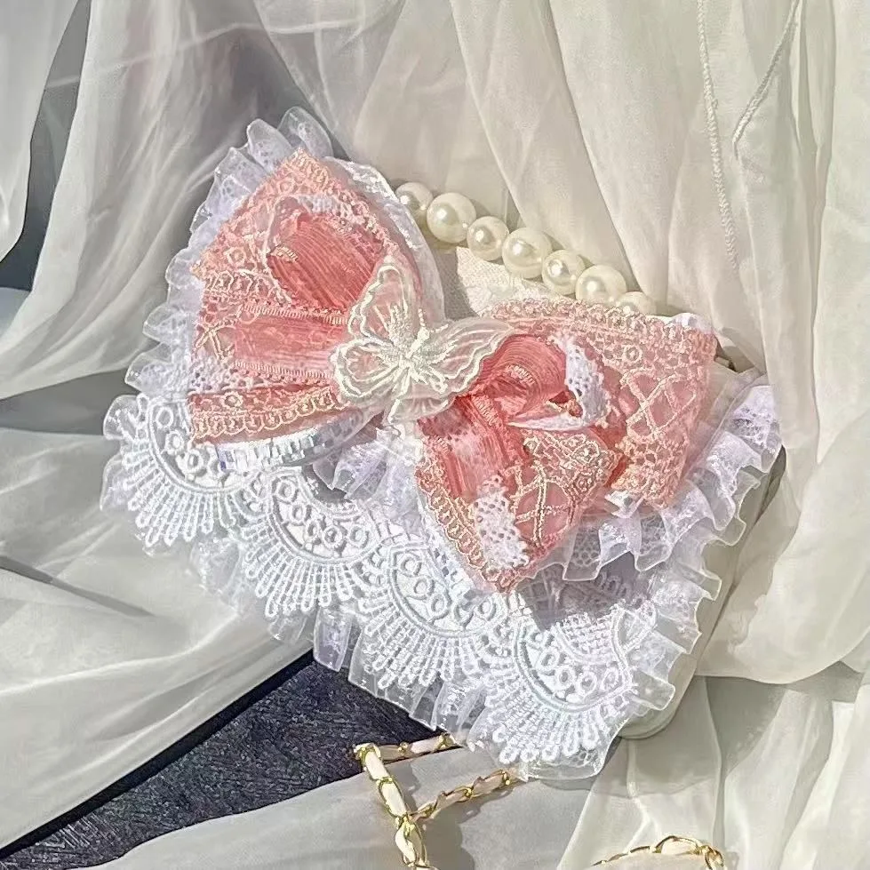 

Women's Bags Lolita Butterfly Crossbody Bags Y2K Accessories Janpanese Style Hand Bags for Ladies Mini Shoulder Bag Bow Pink