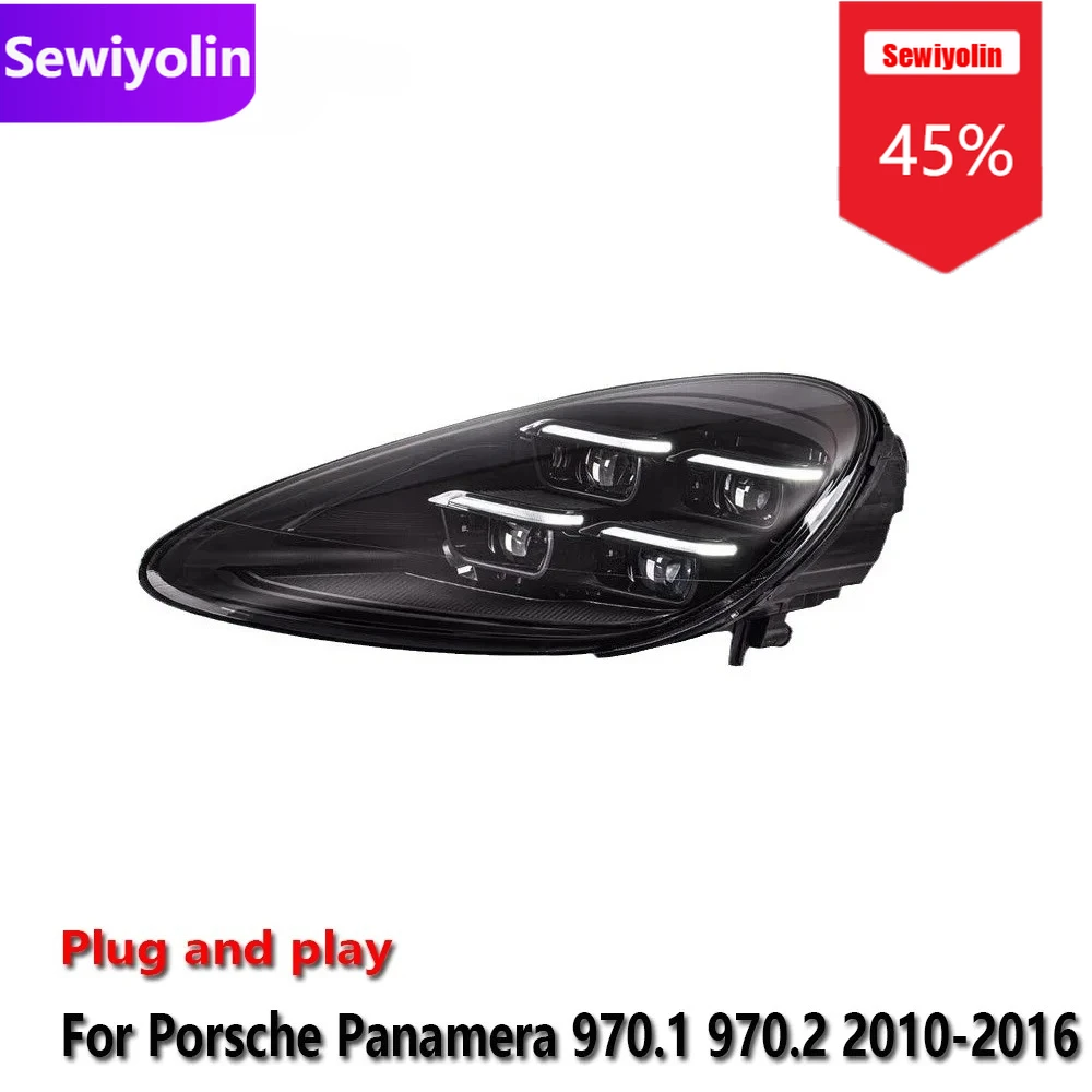 

Автомобильные светодиодные фары DRL в сборе для Porsche Cayenne 958 2011-2018, противотуманные фары DRL, стоп-сигнал поворота Plug and Play