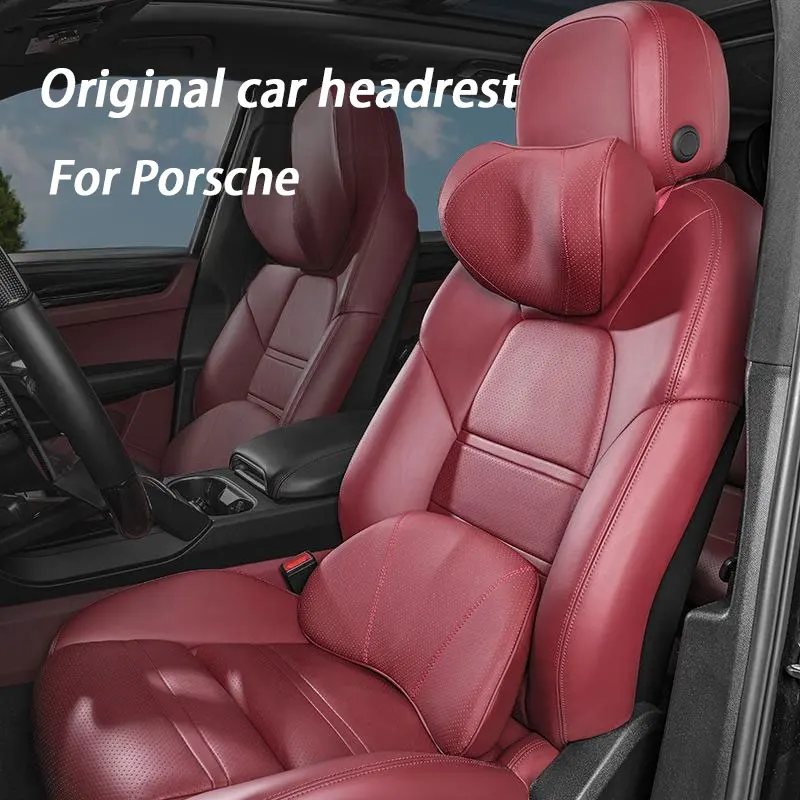 

Car Seat Backrest Pillow Neck Support Cushion Automotive Interior Accessories For Porsche Vehicles Seat Lumbar Support Pad