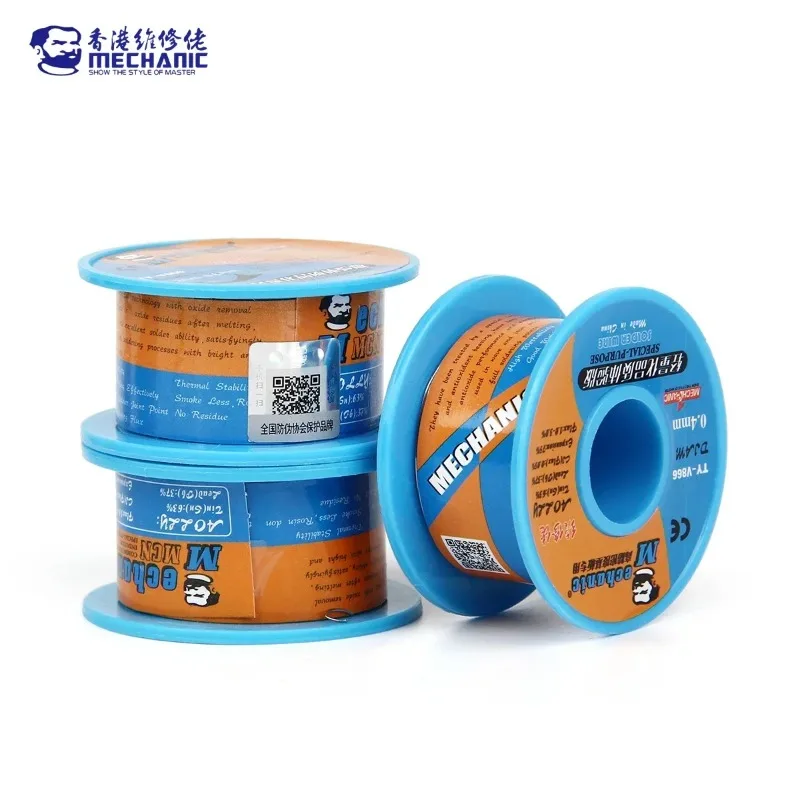 MECHANIC TY-V866 0.2-1.0mm Rosin Core High Purity Solder Wire 183°C for Mobile Phone Motherboard Repair Welding Solder Wire Tool