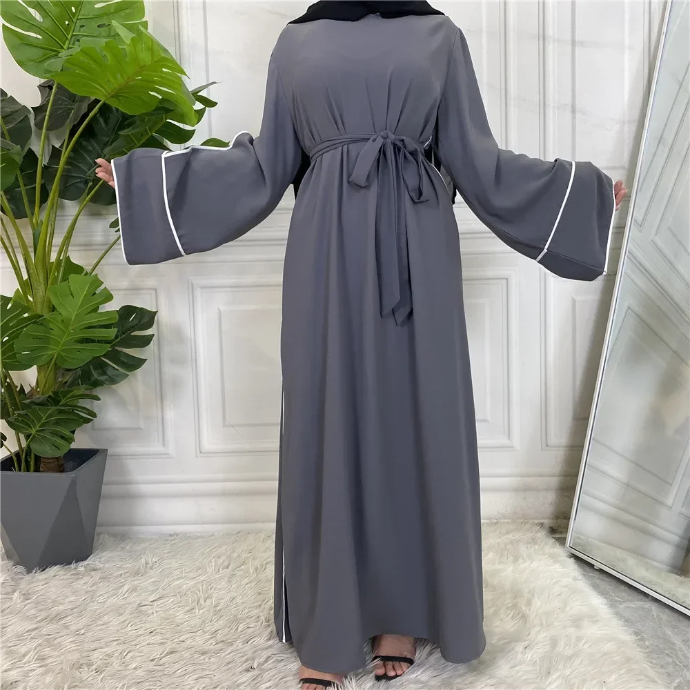 

Ramadan Plain Abaya Robe Femme Musulmane Hijab Dress Turkey Kaftan Caftan Muslim Abayas for Women Dubai Vestidos Islami Clothing