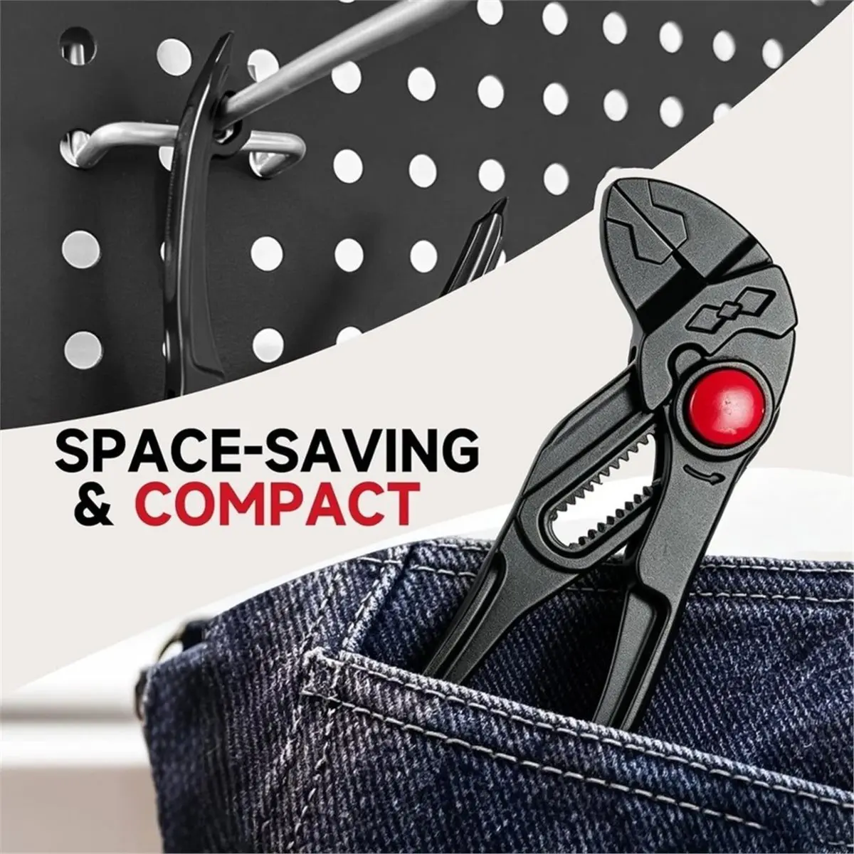 MiniPliers Wrench Dual Screwdriver Ends ( & Slotted Tip) 18-Position Adjustment Anti-Rust Coating for Plumbing