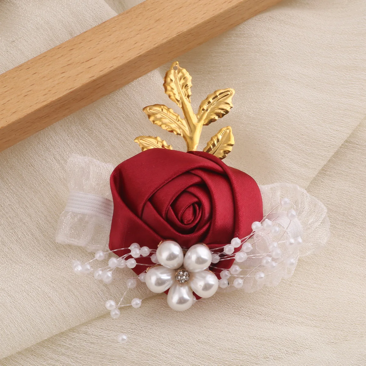 

F9 Bride And Bridesmaid Wrist Flower Wedding Simulated Satin Cloth Sister Group Hand Flower Ornaments Accessories Corsage
