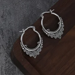 Vintage needle Hypoallergenic Hoop Earrings For Women Classic Jewelry for Men Women Indian Boho Jewelry