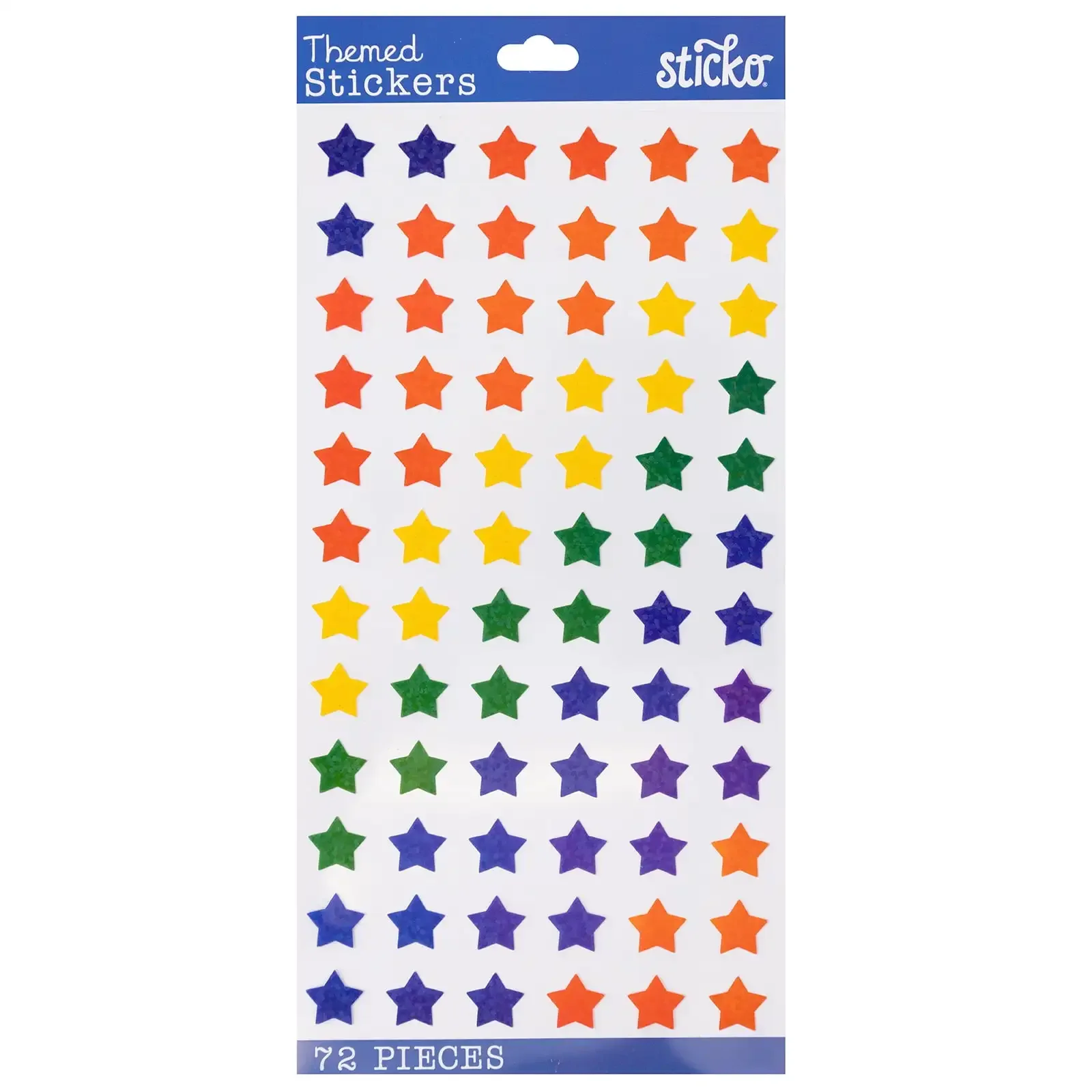 

Classic Solid Multicolor Jelly Stars Stickers, 72 Stickers