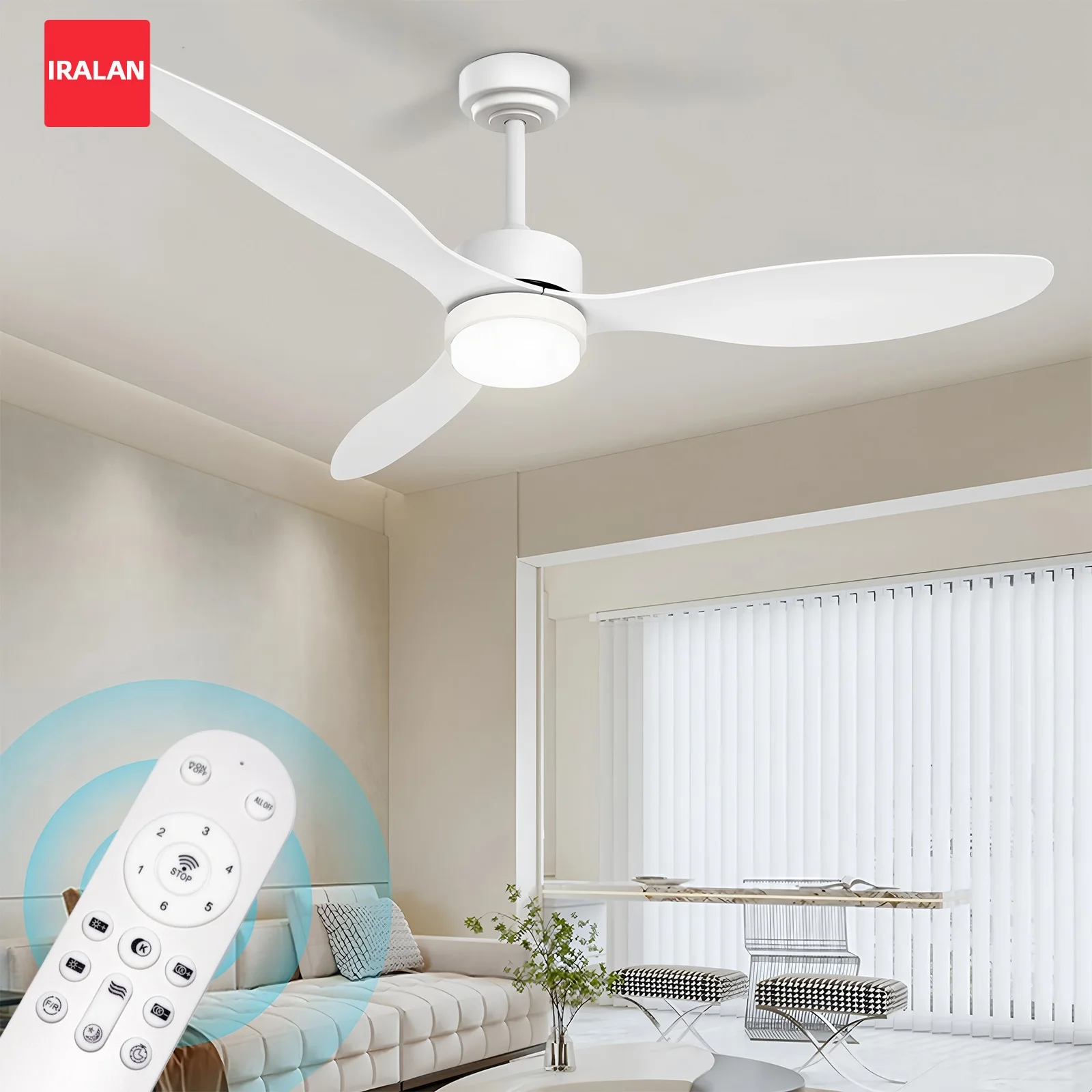 

IRALAN Modern LED Ceiling Fan Lights Low Floor Decorative Smart ceiling fans with Remote Control Bedrooms Home LED Lighting