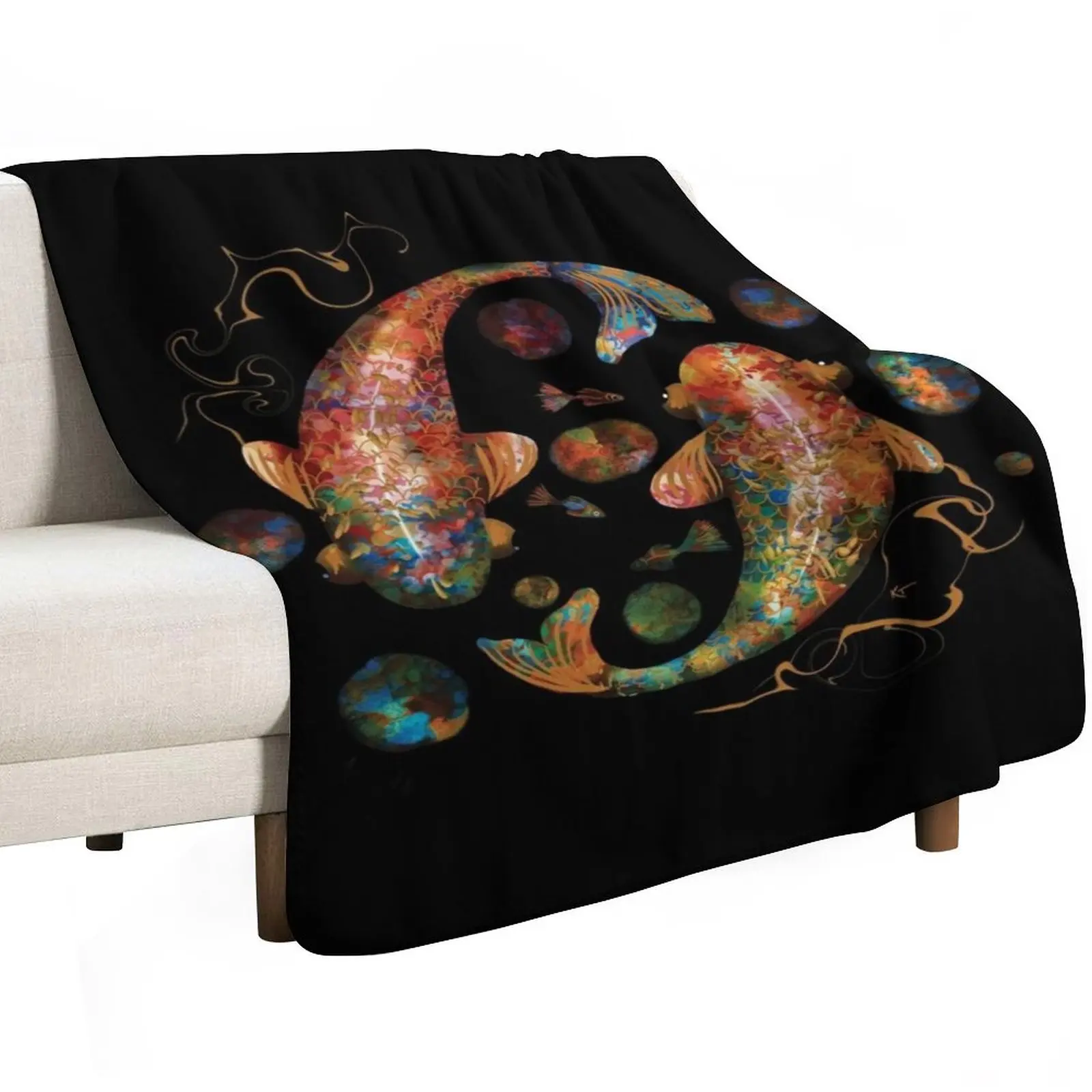 Lucky Koi Treasure Throw Blanket christmas decoration for sofa Sleeping Bag Thin Travel Comforter Blankets