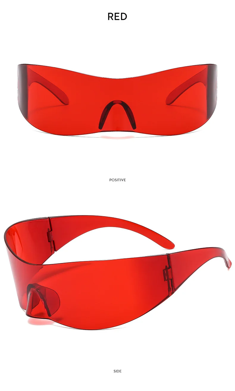 Y2K Cyber Punk Einteilige Sport-Sonnenbrille Damen Herren 2025, Luxusmarke, winddicht, randlos, Sonnenbrille für Damen, Schildbrille – Detail 12