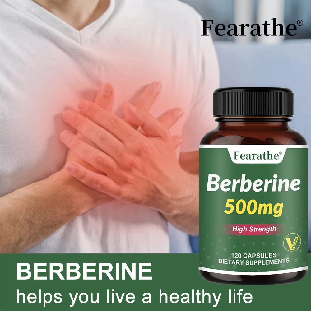 Berberine 500 Mg, Highly Absorbed, Heart Healthy, Blood Sugar Support - Gluten Free, Vegetarian & Non-GMO 120 Capsules