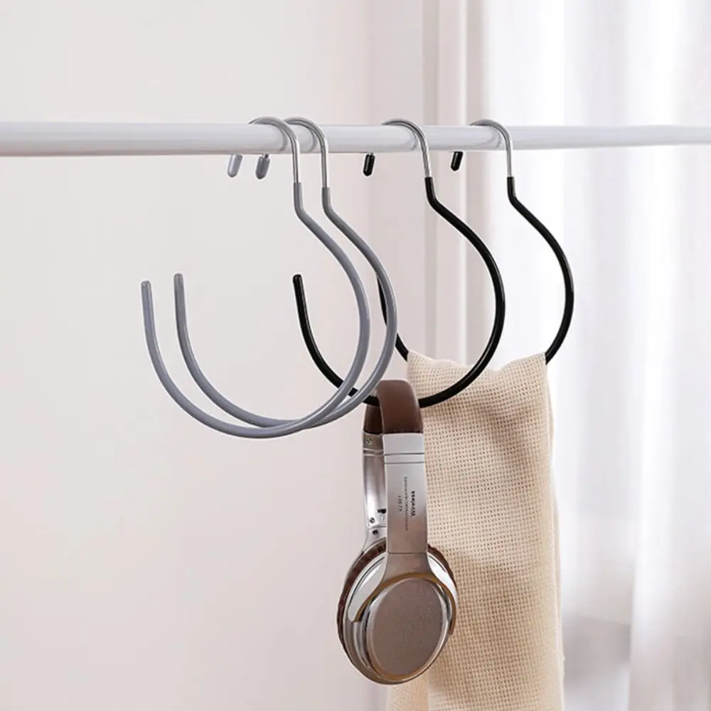 2/4Pcs C-Shape Scarf Hangers Space Saving Closet Organizer Hat Pants Hook Storage Holder Stainless Steel Cap Rack