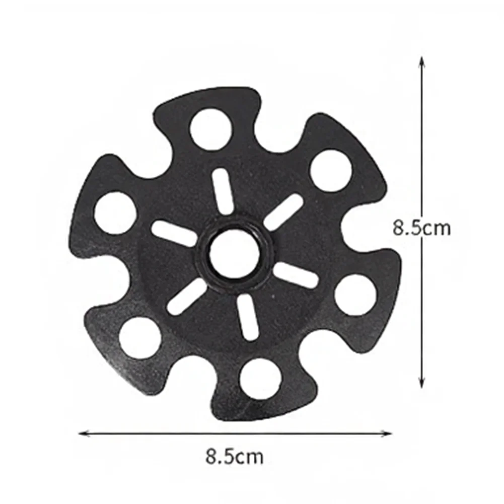 8 Pack Black Rubber Snow Covers for Trekking Poles Snowflake Design Fits Most Threaded Hiking Ski and Snowshoe Poles
