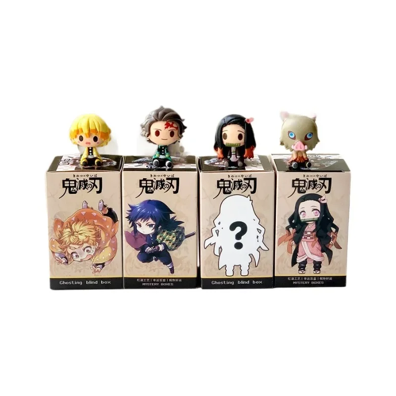 Ghost Blade Blind Box Charcoal Cures Lang Your Bean My wife loves column honey glass cartoon doll ornaments.