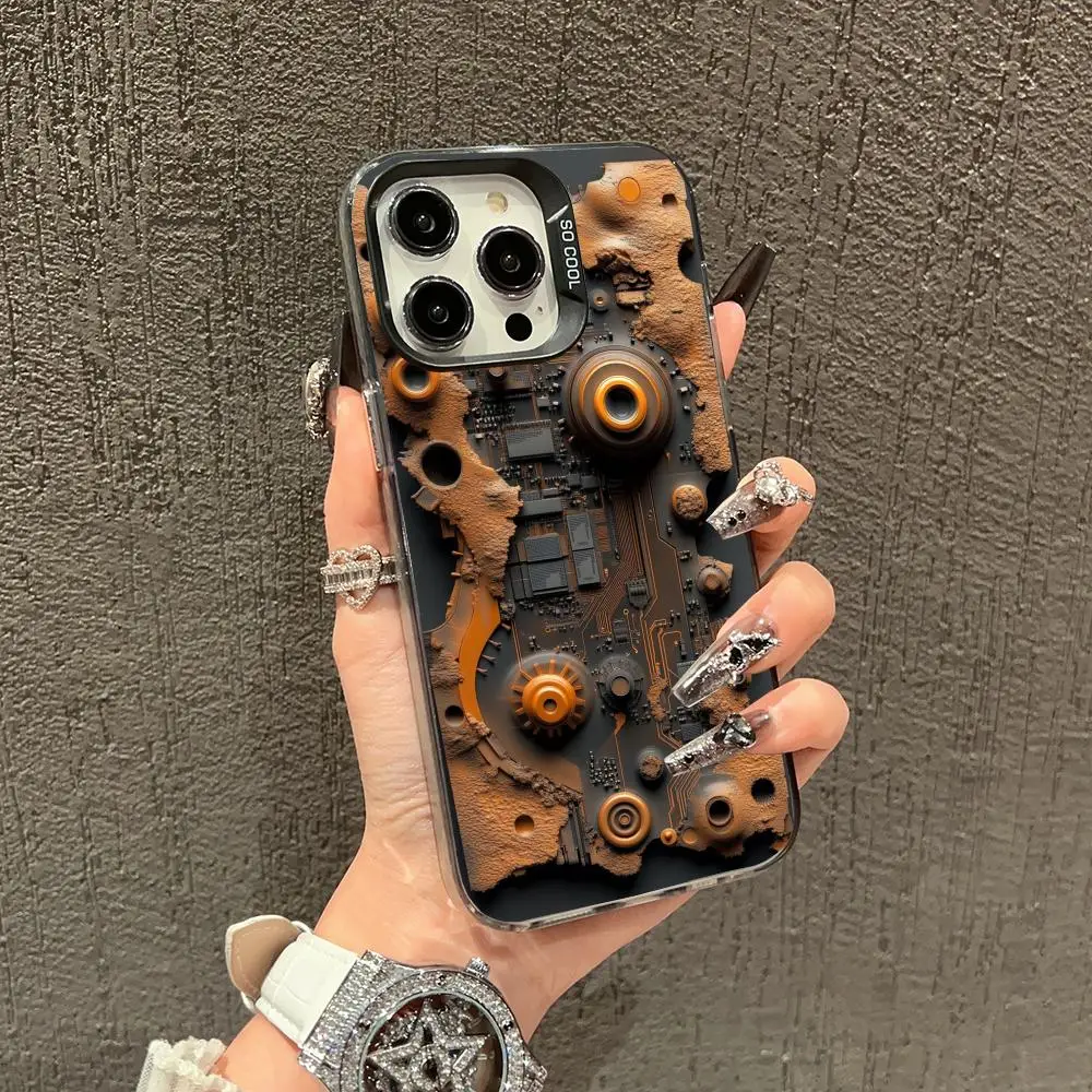 

Mechanical equipment case for iPhone17 16 15 14 13 12 11 Pro/ Max/Plus shock-proof rear cover anti-fingerprint
