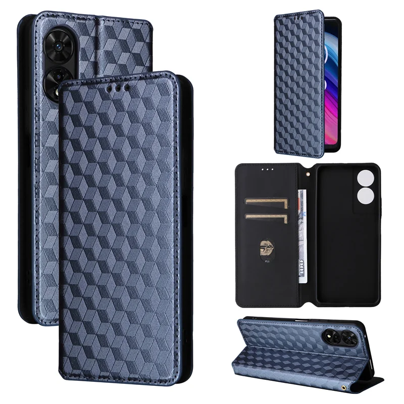 

For TCL 50 XE 5G stereoscopic lines flip wallet skin PU case purse for TCL 50XE 5G Magnetic Phone Cover