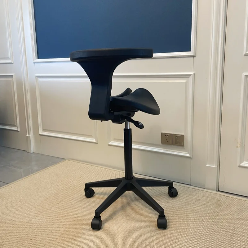 Ergonomic Rolling Saddle Stool with Split Seat Design – Adjustable Height & Swivel Casters for Dentists, Tattoo Artists, Nurses,