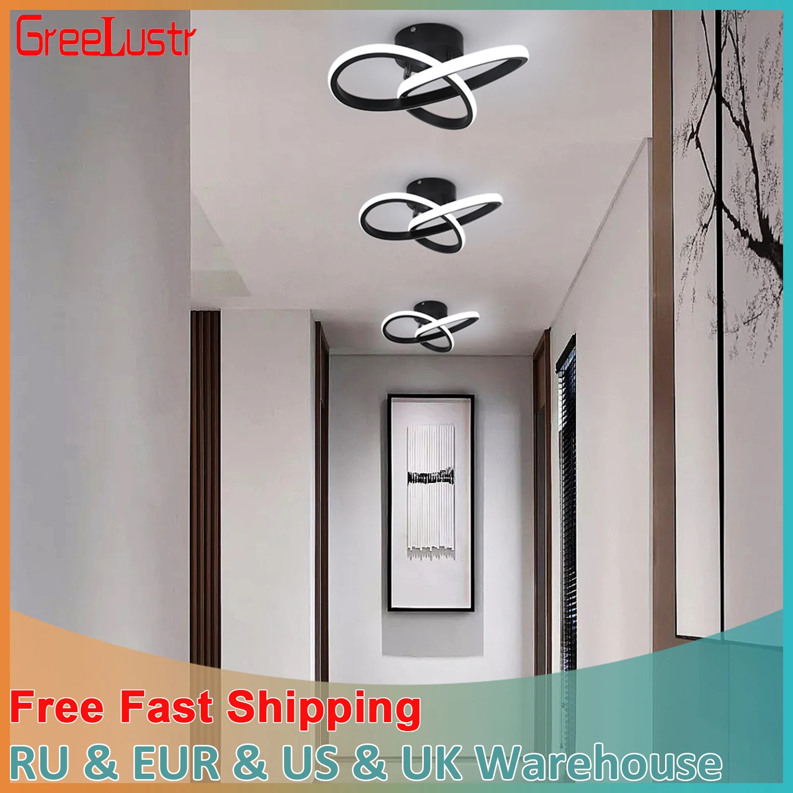 Acrylic Led Ceiling Lamp Modern Lighting Home Deco Twisted Simple Chandelier Living Dining Room Nordic Aisle Corridor Fixture