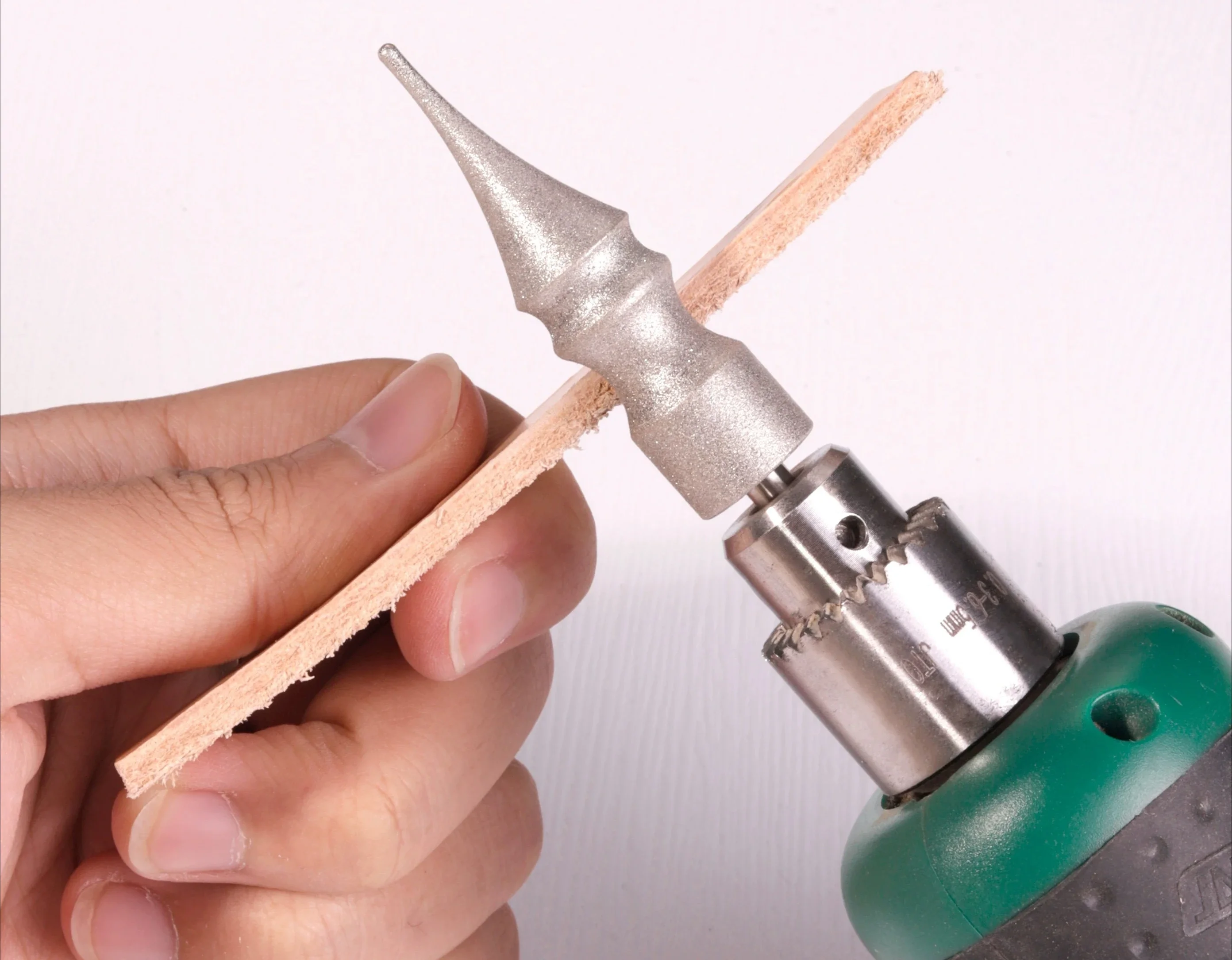 Leather Sanding Stick with Metal Polishing Tip, DIY Leather Craft Tool for Rough Sanding and Surface Buffing
