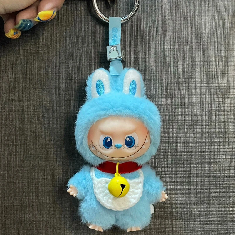 Para Labubu 4,0, Pin de monstruos para la serie Love, bonito Collar de campana, lazo, Clip para el pelo, decoración, Mini accesorios de ropa Labubu