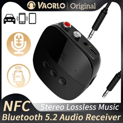 NFC Bluetooth 5.2 odbiornik Audio 3.5mm AUX RCA USB u-disk/TF Card Play Stereo Adapter bezprzewodowy z mikrofonem do zestawu samochodowego głośnik Amp