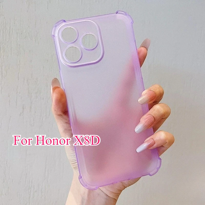 Airbag TPU Stoßfeste Hülle für Honor X8D Durchscheinende Eisnebel-Mattierung Weiche Silikon-Handyhülle für Huawei Honor X8d X8 D Bumper