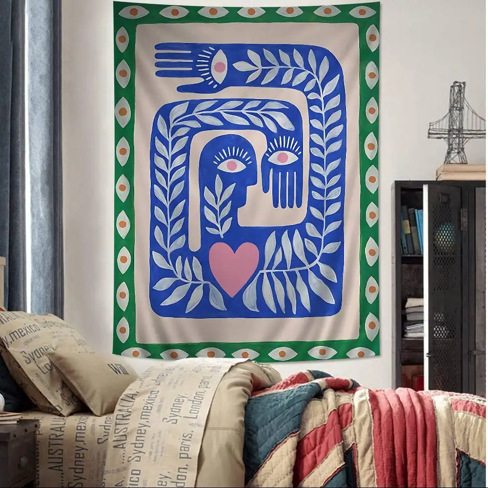 Ancient Egypt Tiger Leopard Cartoon Tapestry Wall Hanging Decoration Household Home Decor