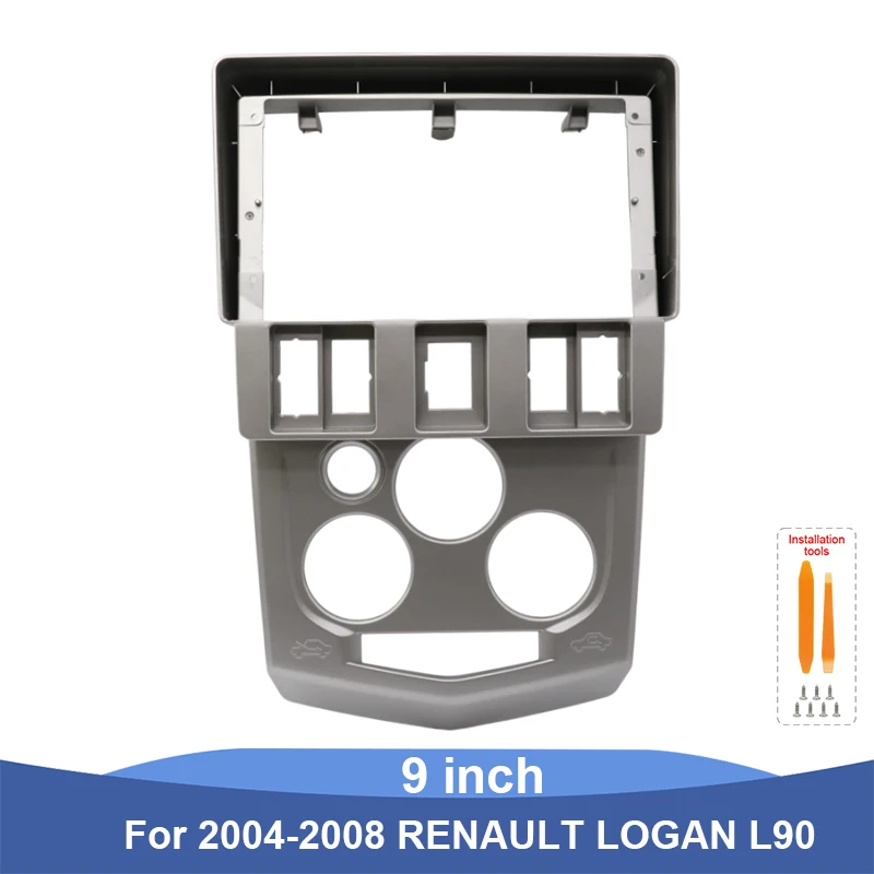 9 Inch Car Radio Fascia Frame For Renault Logan L90 2004-2008 Android Stereo Dashboard Panel Trim Kit
