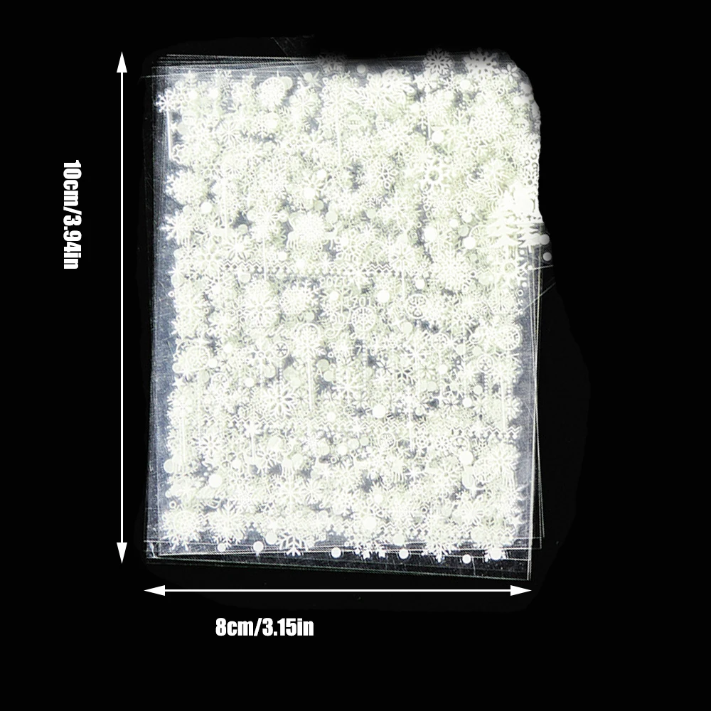 12 Pz/kit 3D Natale Fiocchi di Neve Bianchi Adesivi per Unghie Misto Hollow Fiocco di Neve Decalcomanie per Unghie Autoadesive Fiocco di Neve di Natale Slider