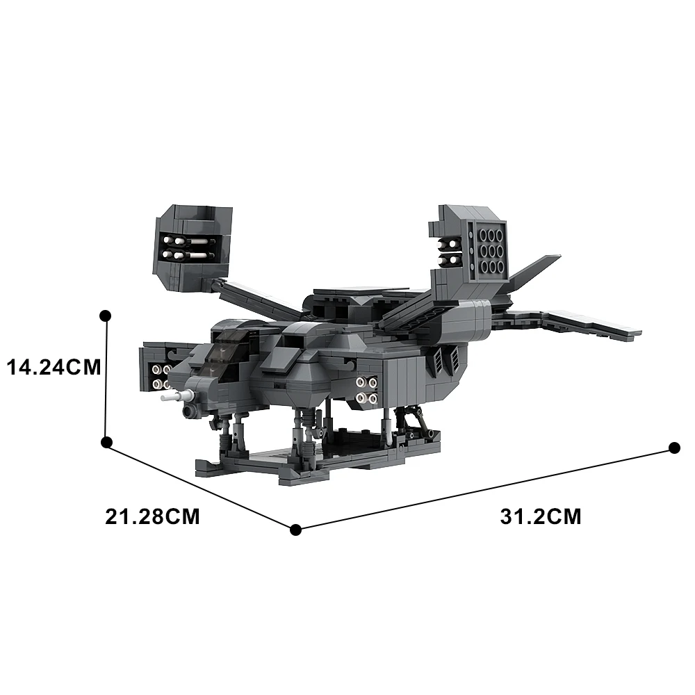 676Pcs Aliens Cheyenne Dropship and APC Bricks Model DIY Toys Kits Building Blocks Juguetes Birthday For Kid and Adult Gifts