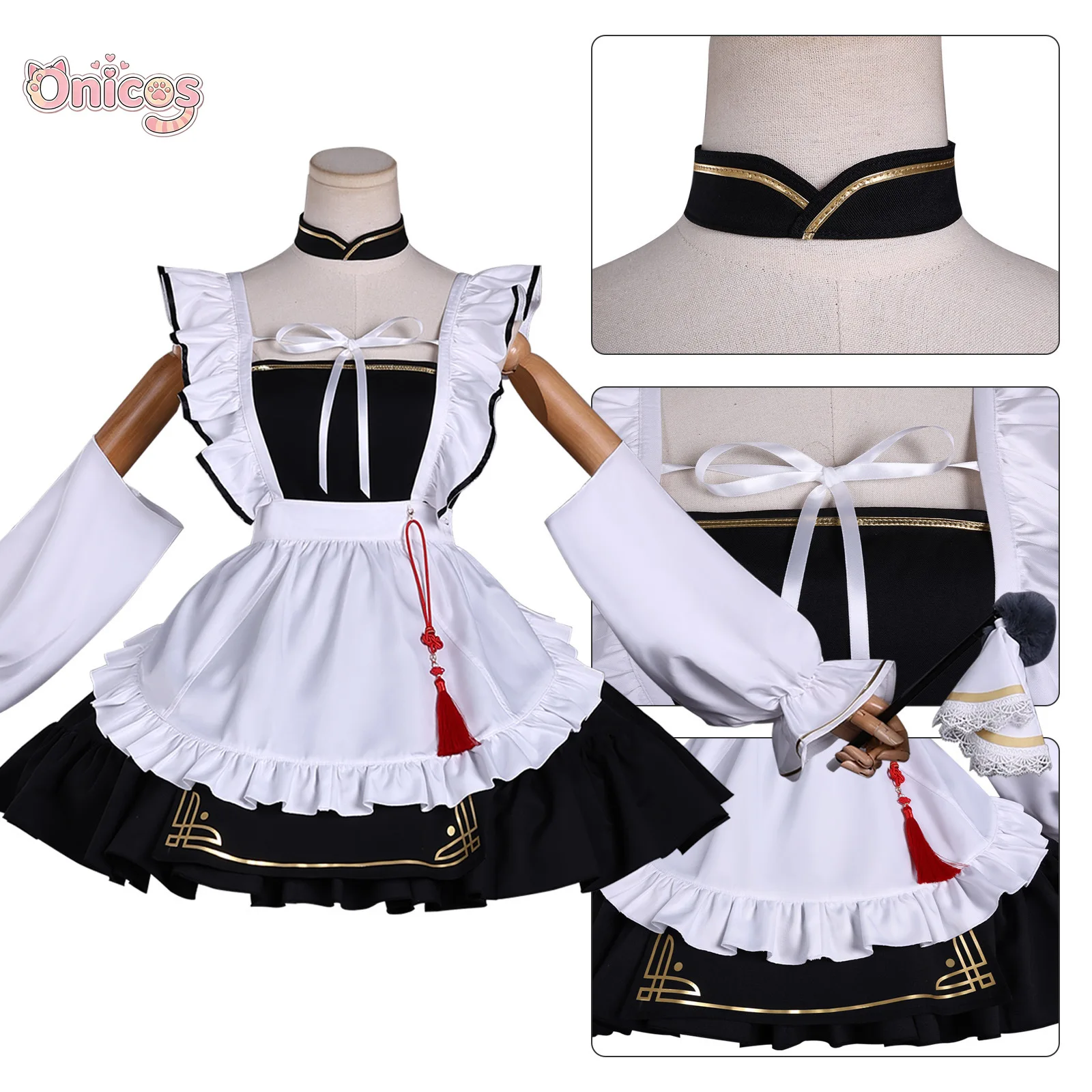 

Azur Lane Nagakaze Maid Dress Cosplay Costume Anime Game Lolita Halloween Carnival Party Outfit Role Play Full Set Onicos