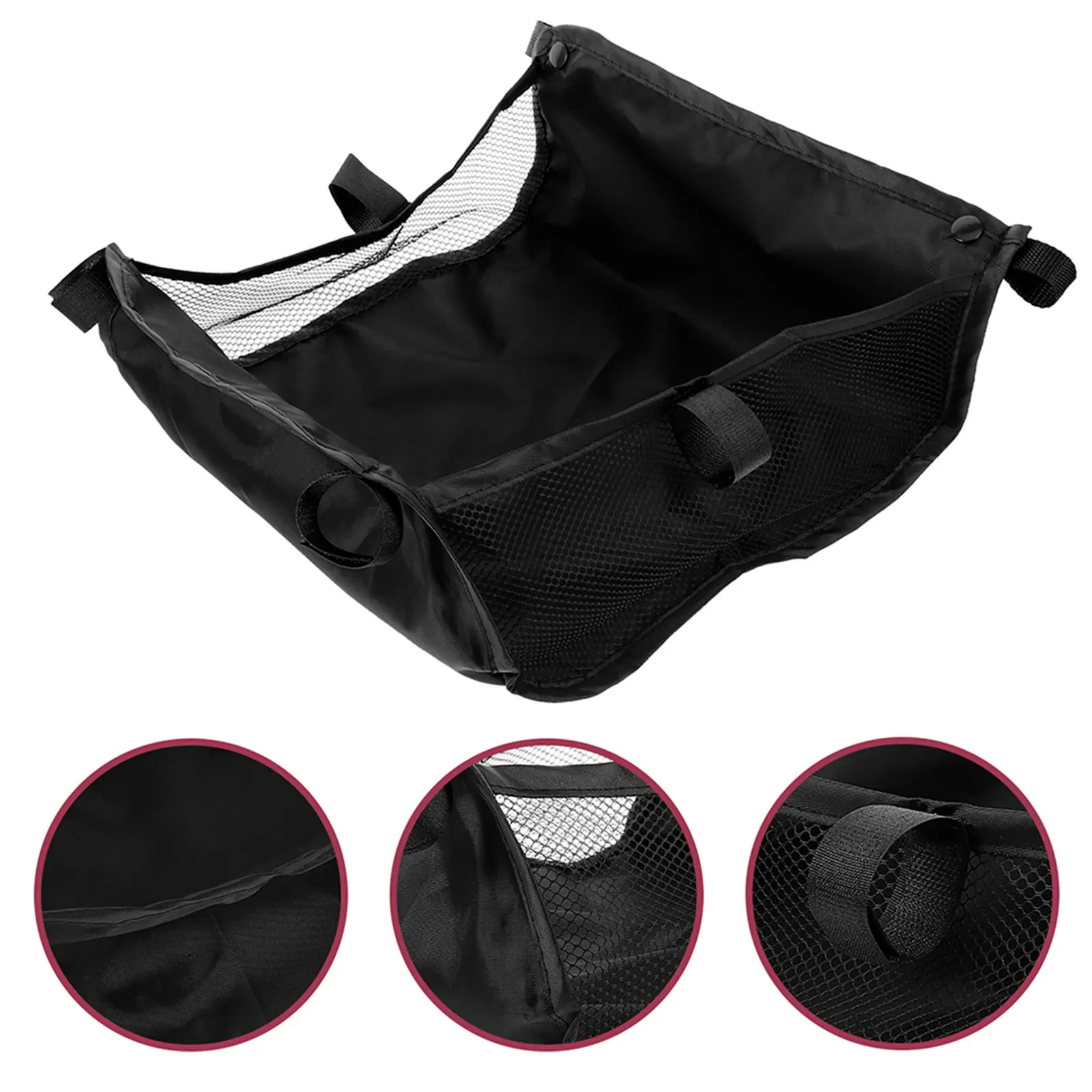 

Комплект из 2-х многофункциональных корзин для хранения под коляску: органайзер для бутылочек и подгузников из прочной ткани Оксфорд, устойчивый и надежный.