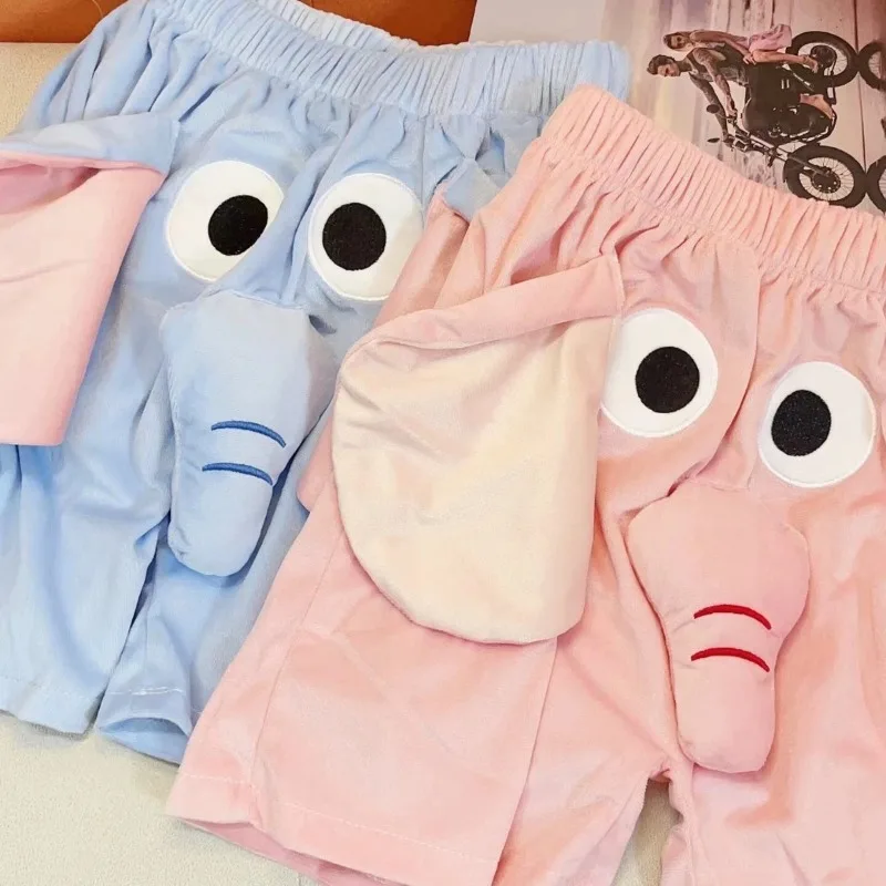 

Funny Elephant Nose Cute Cartoon Unisex Shorts Loose Sleep Bottoms Casual Couple Pajama Pants Breathable Homewear Creativity