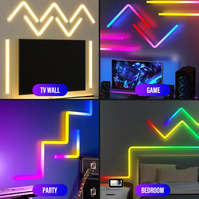 Tuya WiFi RGB Light LED Smart Wall Light Music Night Light TV Bedroom Game Room Bar Decoration Alexa Home
