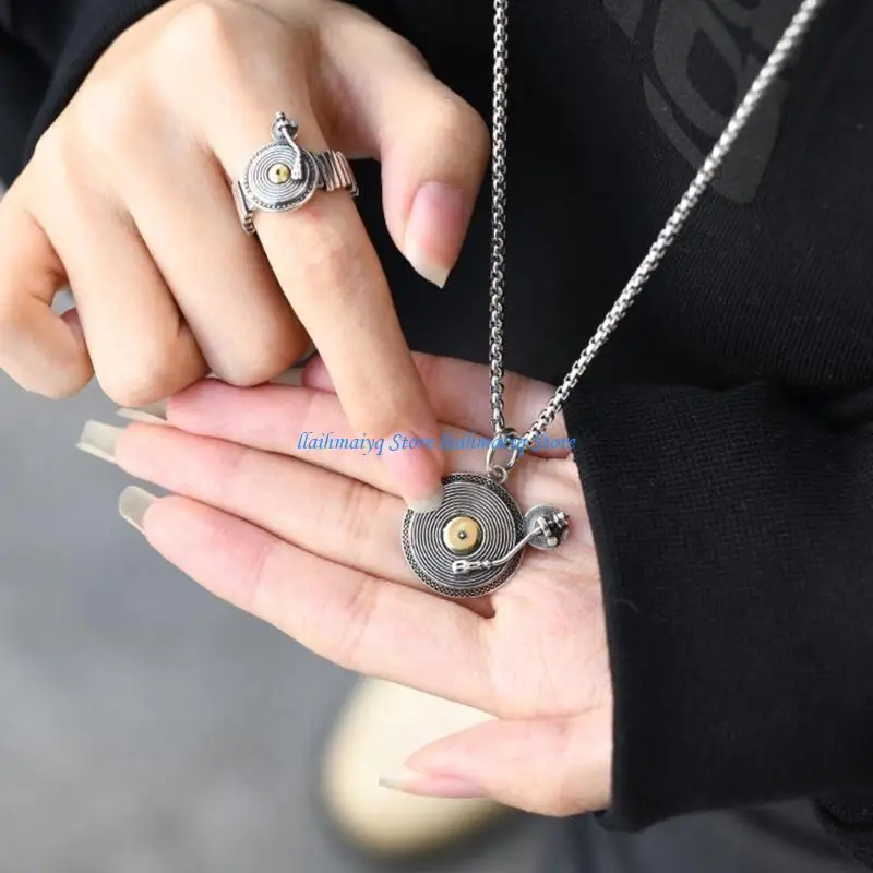 573B قرص صوت ريترو فريد من نوعه، حلقات نحاسية قابلة للتعديل لخبراء الصوت ومعجبي الموسيقى في مناسبات مختلفة #2