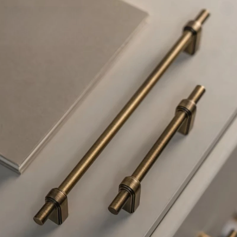 Antique Bronze Solid Brass Cabinet Handles and Knobs Drawer Door Knobs T Bar Bedroom Kitchen Cupboard Hardware / Drawer Handles
