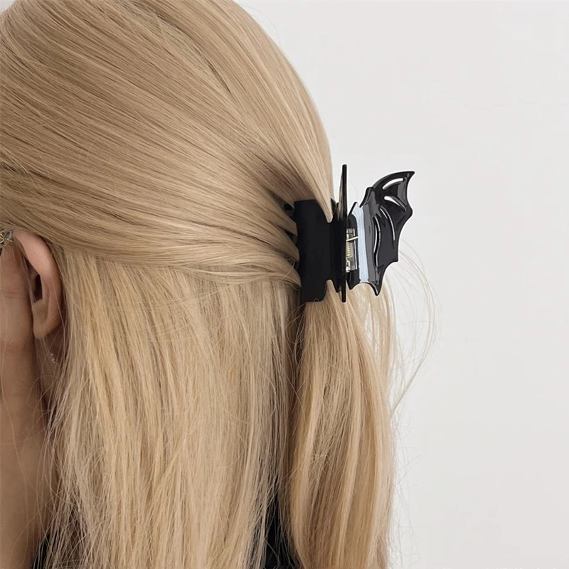 Women's Goth Lovely Halloween Bat Funky Acetic Acid Grab Clip Good-looking Back Head Shark Hairpin Parties Dress Up Accessory view 4