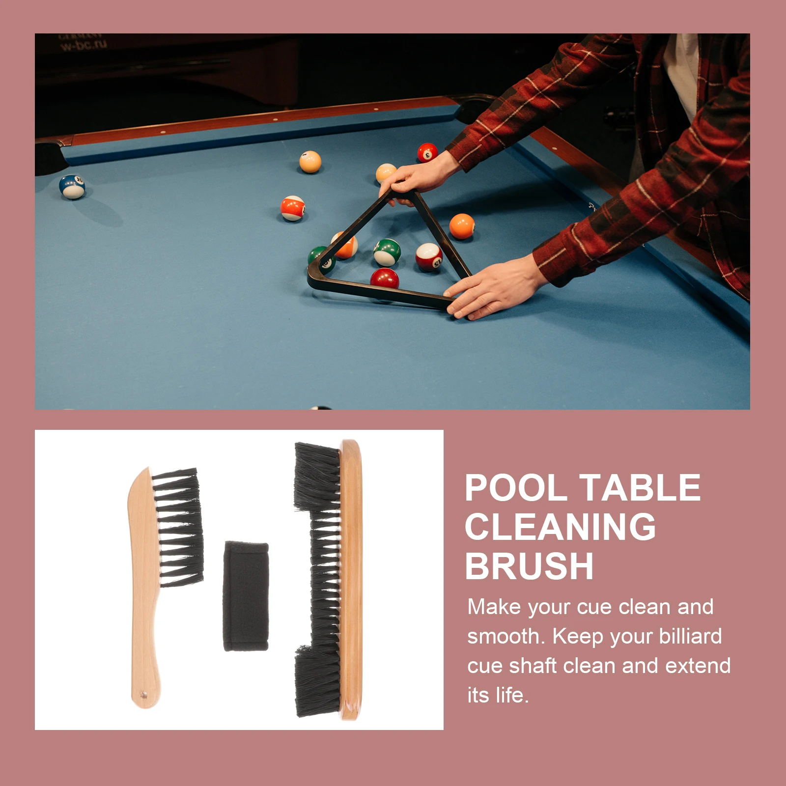 

3in1 Billiards Cue Shaft Cleaner Set Cloth for Pool Snooker Table Accessories Sweeper Polisher Smooth Stroke Easy Storage