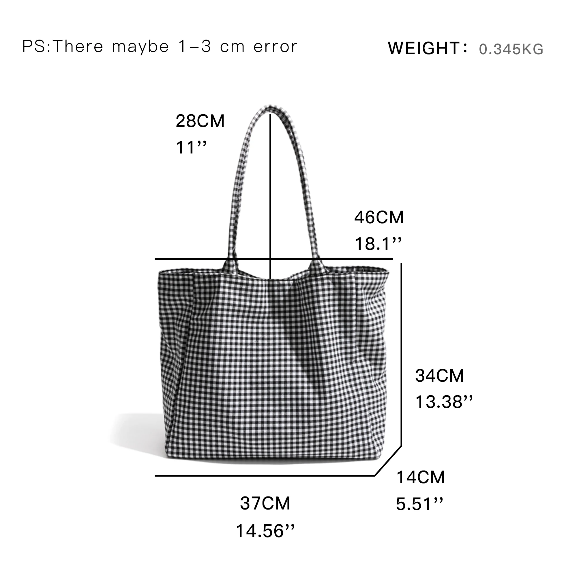 MABULA Fashion Plaid Canvas Bag Women's Shoulder Purse Handbag Work Travel Shopping Soft Simple Casual Large Capacity Tote Bag