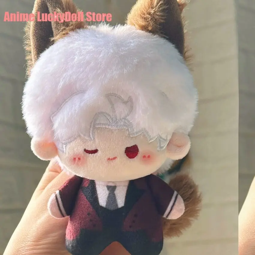 10cm Anime Love and Deepspace Sylus Qinche Cosplay Cat Ear Tail Plush Doll Stuffed Toys Fluffy Maumet Puppet Toys Halloween Gift