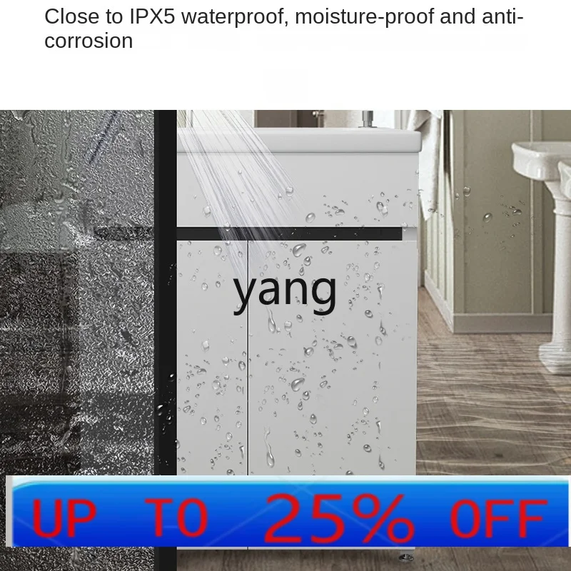 YJQ Balcony Laundry Pool Deepened Laundry Cabinet Combination Ultra Narrow Small Ceramic Washbasin Floor-to-ceiling Laundry Sink