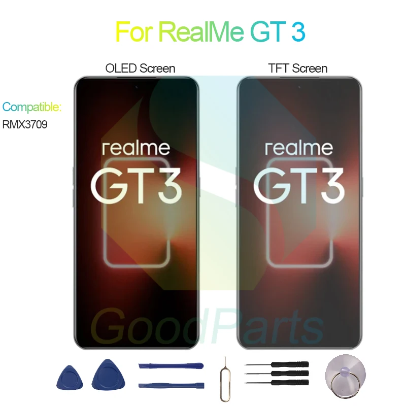 For RealMe GT 3 Screen Display Replacement 2772*1240 RMX3709 GT 3 LCD Touch Digitizer Assembly