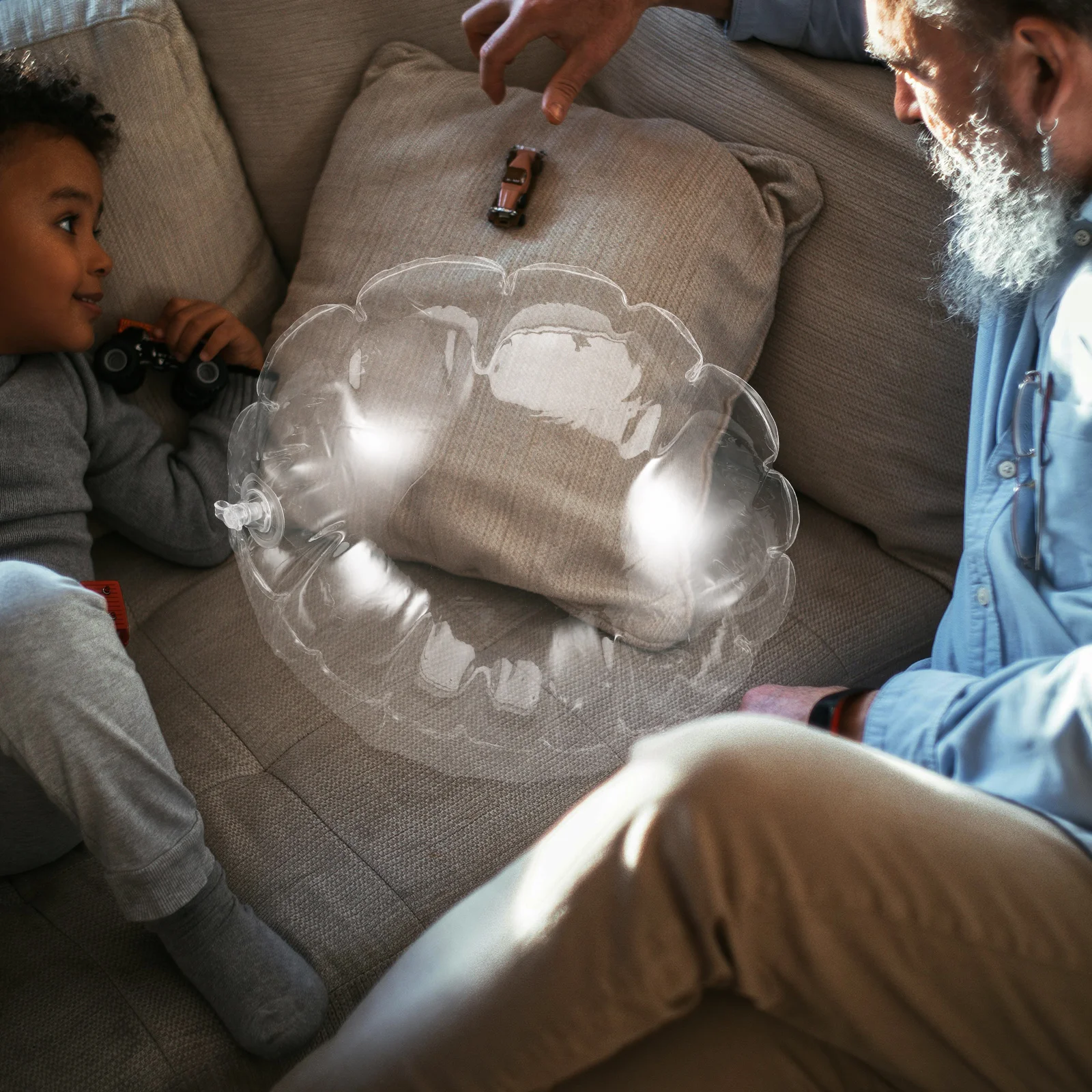 

Inflatable Pillow Travel Clear Pillows Sleeping for Camping - Round Excited Insert Pvc Air