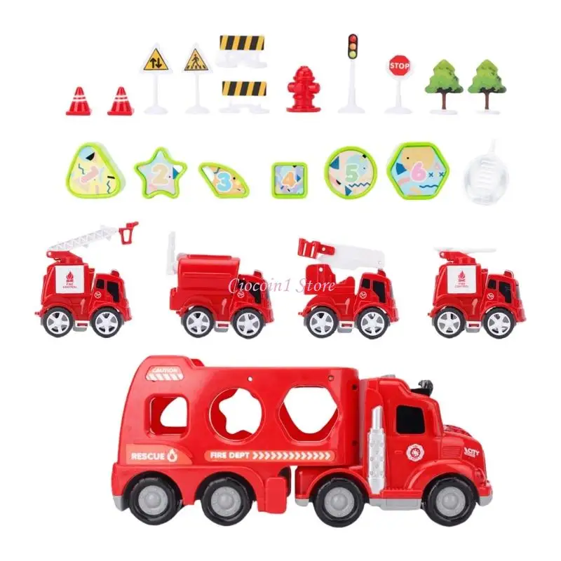 Y1UB Đồ chơi xe hơi tương tác tốt về kỹ năng vận động giải quyết phương tiện chơi cho trẻ